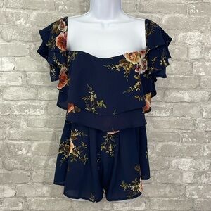 LF Rumor Boutique Layered Floral Romper